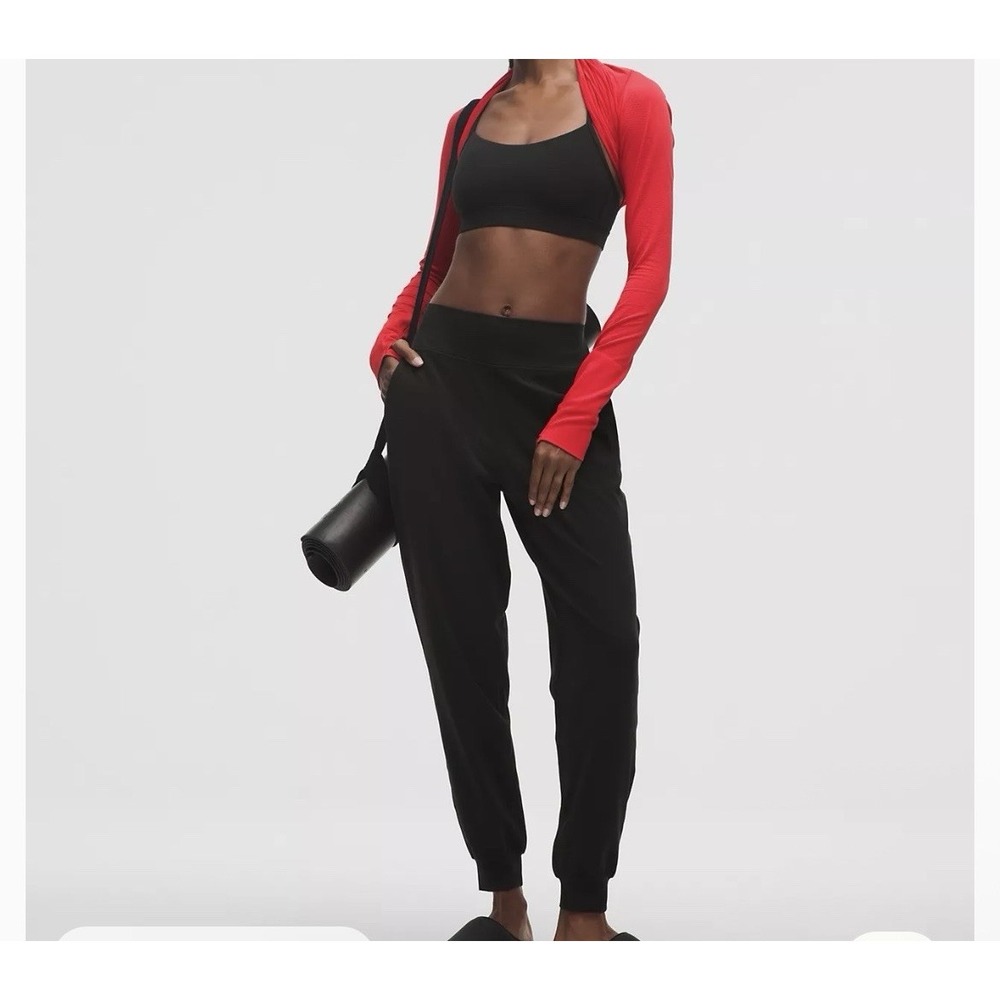 Lululemon Align Jogger Sz 6 Black Pockets Athleisure Gym Yoga Square Dot